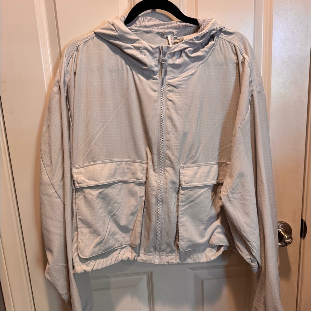 Fabletics Light Gray Ripstop Cargo Jacket